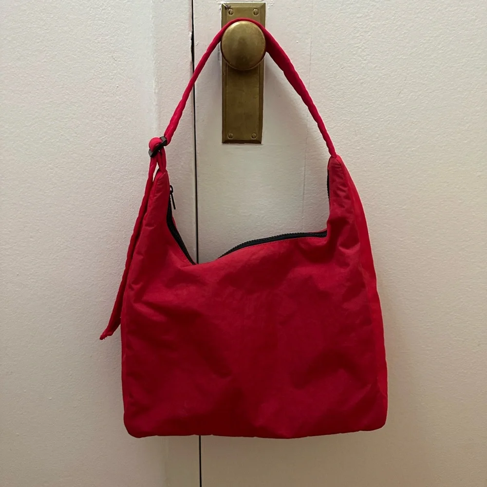 BAGGU Nylon Shoulder Bag in Candy Apple Red - Picture 1 of 7